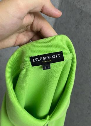 Салатова футболка поло від бренда lyle&amp;scott5 фото