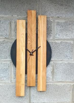 Дизайнерський дерев'яний годинник великій для інтерєру, настінний годинник, великий годинник