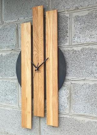 Дизайнерський дерев'яний годинник великій для інтерєру, настінний годинник, великий годинник6 фото