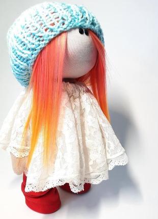Кукла интерьерная текстильная тыквоголовка тыковка тильда