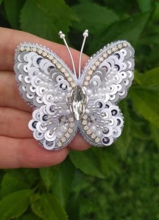 Срібна брошка метелик1 фото