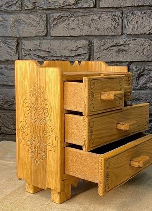 Скринька-органайзер для прикрас з дерева.7 фото