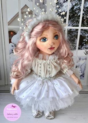 Текстильная кукла "снежинка"2 фото