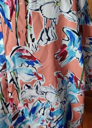 Красива літня блуза різнобарвний принт батал6 фото