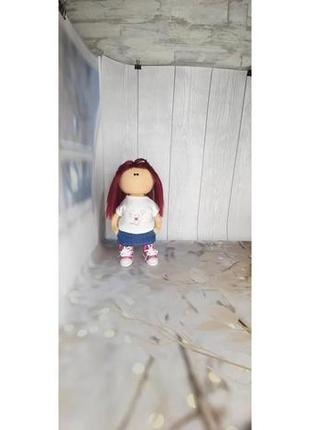 Інтер'єрна лялька текстильна тиквоголовка тільда білосніжка і сім гномів2 фото