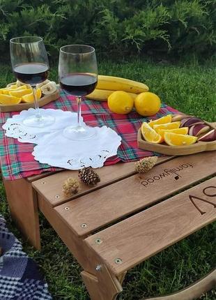 Раскладной столик для пикника из дерева4 фото