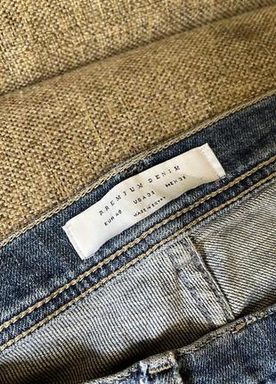 Мужские синие укороченные джинсы premium denim zara5 фото