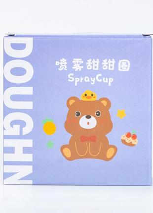 Дитяча пляшка для води doughn spray cup коричнева пляшечка для води6 фото