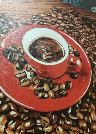 Нарисованная картина по номерам "любовь в кофе" 50х406 фото