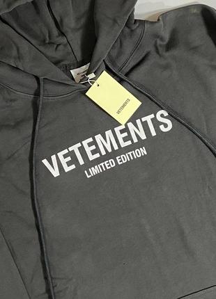 ❗️новинка❗️ нова унісекс худі vetements logo limited edition grey hoodie5 фото