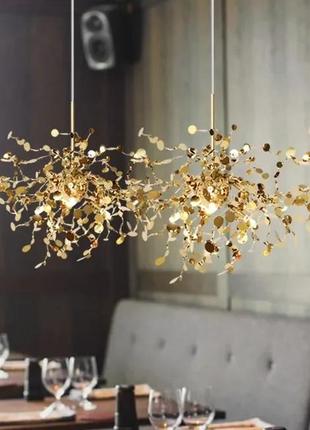 Люстра підвісна на 6 лампочок 27394 золото 50-200х50х80 см.