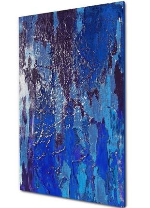 Синяя текстурная абстракция " бездна"4 фото