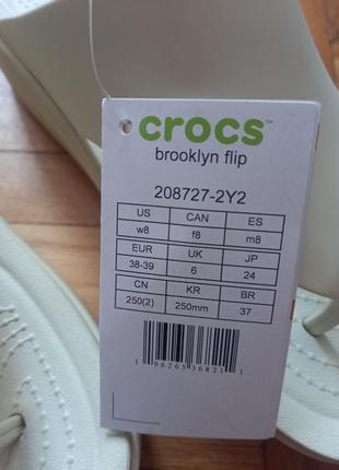 Кроксы, вьетнамки crocs brooklyn flip, w8. стелька 23,5 см.5 фото