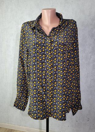 Marimekko шелковая блузка с цветочным принтом