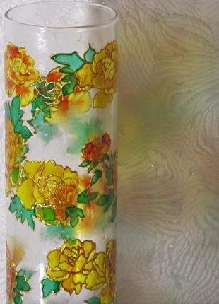 Ваза. ваза хризантема. вітражний розпис5 фото