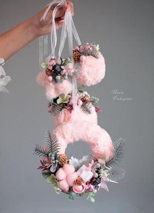 Новогодний набор украшений (2 шара, звезда, венок)