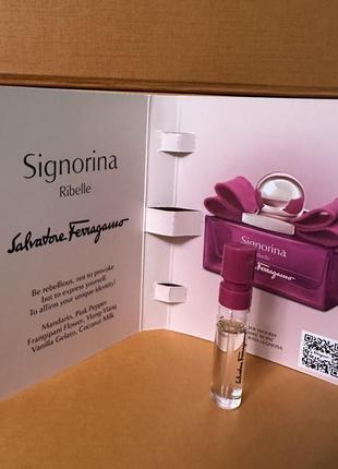 Оригінал salvatore ferragamo signorina ribelle пробник1 фото