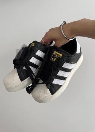 Адидас суперстар черные с белым adidas superstar 2w black/ white sole5 фото