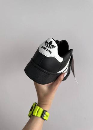 Адидас кеды черные с белым суперстар кожаные adidas superstar 2w black / white2 фото