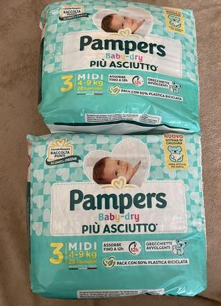 Подгузники pampers 3 midi 4-9 кг