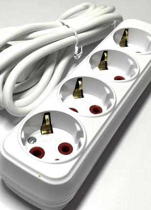 Удлинитель 4 гнезда 3 м с заземлением horoz electric