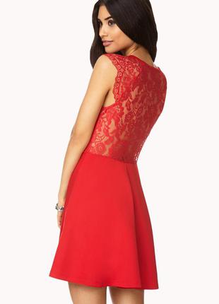 Плаття forever21 червоне плаття з мереживною спинкою
