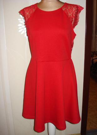 Плаття forever21 червоне плаття з мереживною спинкою4 фото