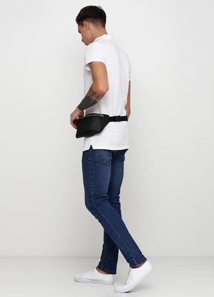 Женская черная бананка, сумка на пояс/плечо