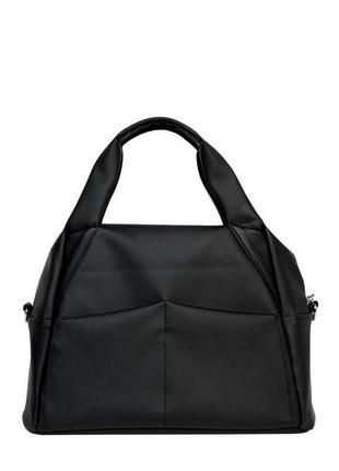 Спортивна сумка жіноча чорна з плечовим ременем2 фото