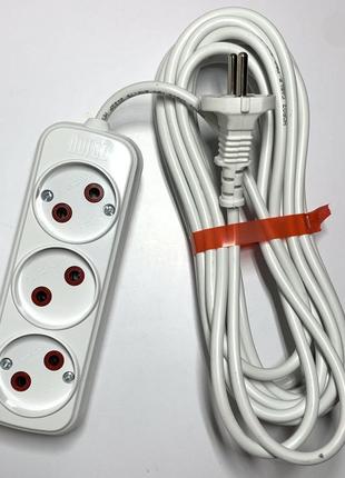 Удлинитель 3 гнезда 7 м без заземления horoz electric