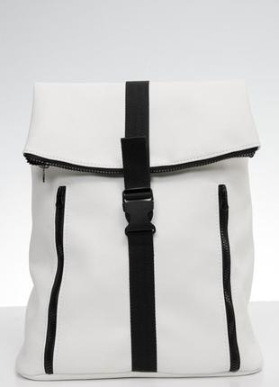 Женский белый рюкзак для учебы, экокожа3 фото