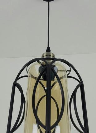 Люстра подвесная loft на 1 лампочку 25062 черный 35-85х15х20 см.