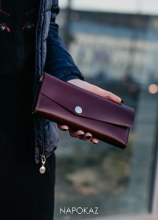 Жіночий гаманець - клатч. великий гаманець з натуральної шкіри1 фото