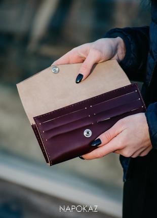 Жіночий гаманець - клатч. великий гаманець з натуральної шкіри2 фото