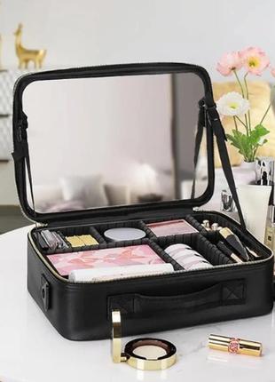 Косметичка портативна тканинна  з дзеркальцем make up