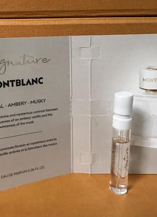 Оригинальный montblanc signature парфюмированная вода пробник1 фото