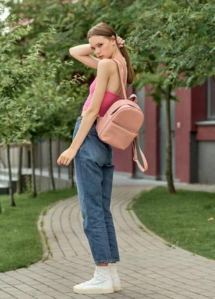 Женский пудровый рюкзак для прогулок, экокожа6 фото