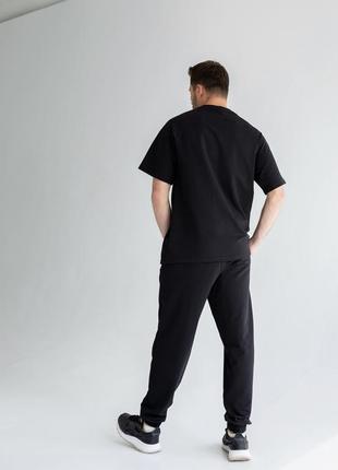 Стильный черный костюм (джоггеры + футболка) obzor3 фото
