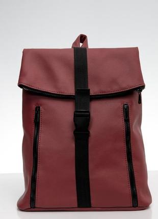 Женский бордовый рюкзак для ноутбука1 фото