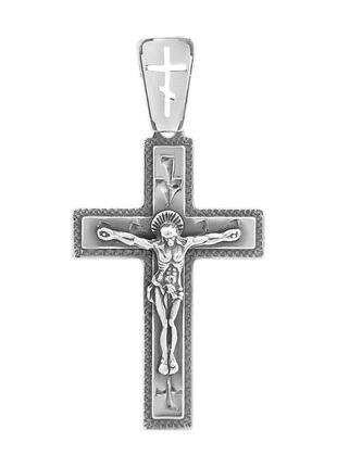 Срібний хрестик високої якості без каменів (2156567)