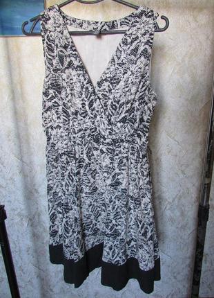 Платье без рукавов с черно-белым принтом h&amp;m