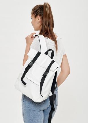 Женский белый рюкзак ролл для путешествий4 фото