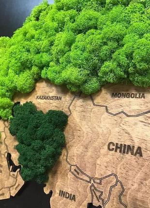 Карта мира одноуровневая из дерева8 фото