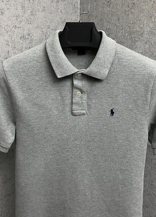 Сіра футболка поло від бренда polo ralph lauren2 фото