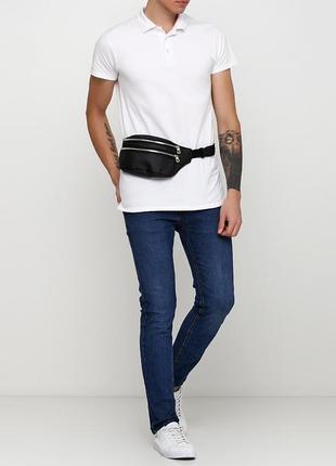 Чоловіча чорна бананка, сумка на пояс