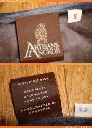 🌹🌹artisans angkor 100 % шовк гарна блузка жіноча сіра комбоджа🌹🌹8 фото