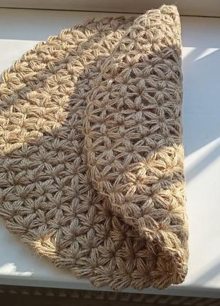 Джутовый коврик узором "звездочка"