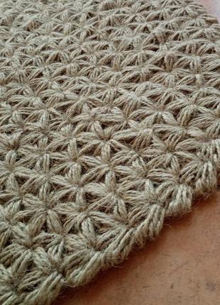 Джутовый коврик узором "звездочка"