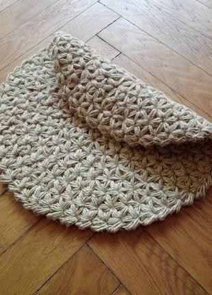 Джутовый коврик узором "звездочка"