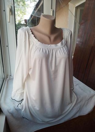 Брендова віскозна трикотажна блуза блузка великого розміру мегабатал5 фото